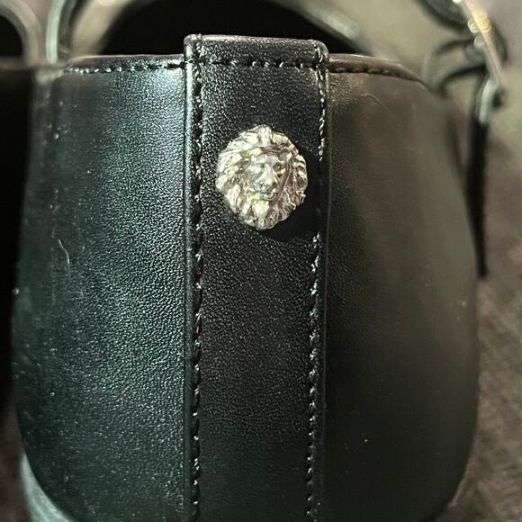 Anne Klein Black Leather Mary Jane Wedge Heels Size 7M classic old money preppy - Picture 7 of 13